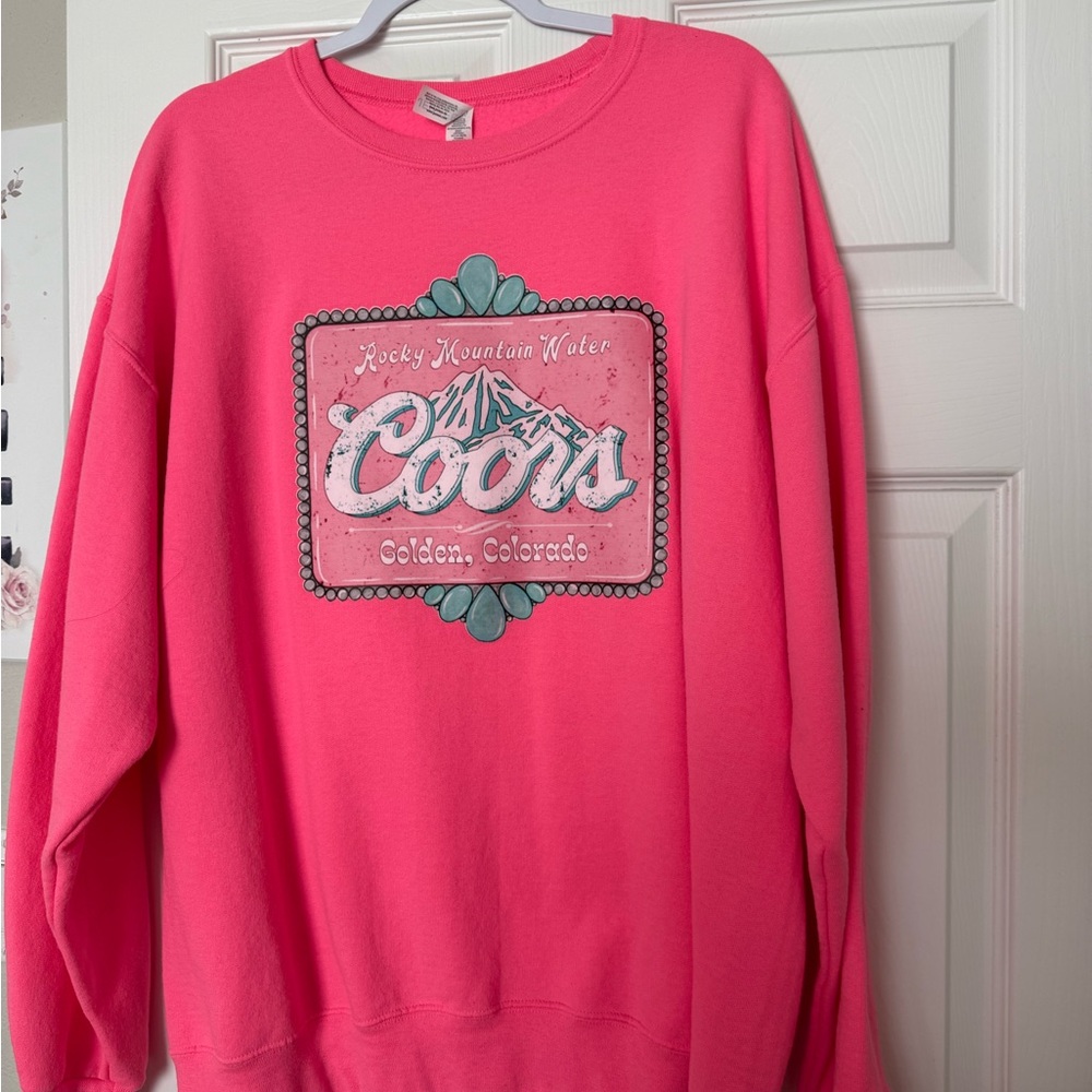 Coors turquoise Pink Women's Crew Neck Sweater
